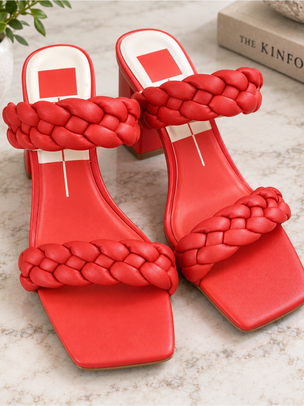 Dolce Vita Persimmon Paily Braided Double-Strap Slide Heels 7.5